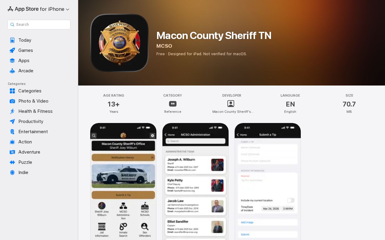Macon County arrest search reference for the sheriff public safety app
